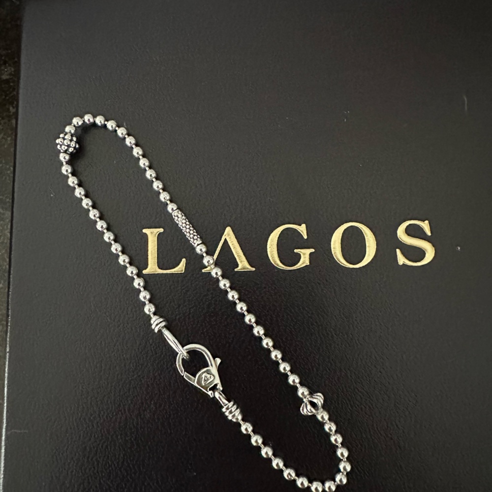 LAGOS Silver Beaded Bracelet with Clasp
